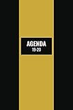  Agenda 19-20: Julio 2019 A Diciembre 2020 / 1 Semana En 2 Páginas/ 18 Meses / Español / Planificador Diseño Negro Y Oro