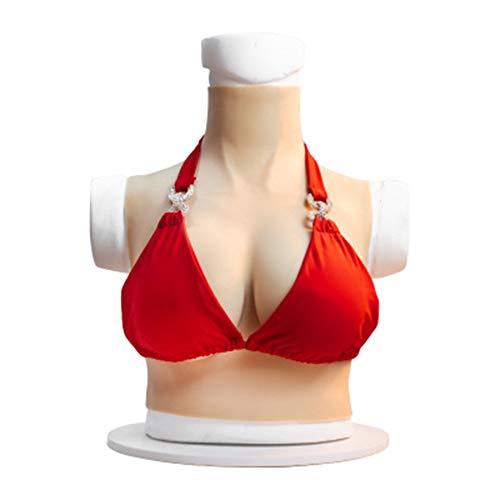 XRRA Fake Boobs Breast Plate Silicone Breast Forms Filled with Silicone Gel Breastplates B-G Cup for Crossdressers Bra Pads Breast Enhancers,Wheat Yellow,C Cup