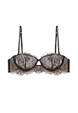 YAMAMAY - Reggiseno Balconette con Ferretto Donna Nero