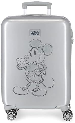 Disney Mickey Maleta de Cabina Gris 37x55x20 cms Rígida ABS Cierr...