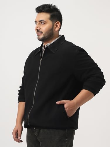 Image of Urbano Plus Men's Relaxed Fit Full Sleeve Harrington Denim Jacket