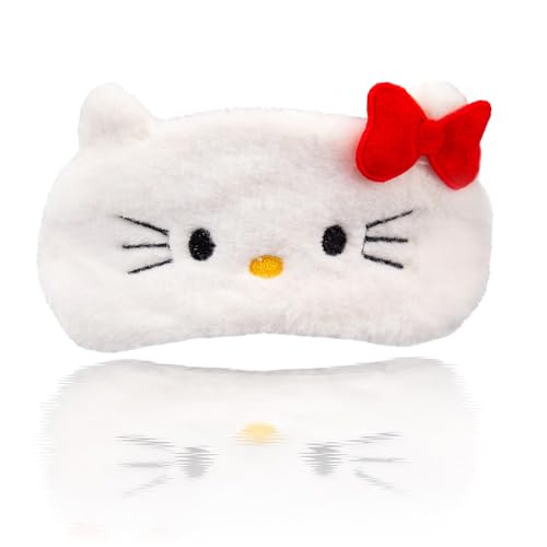 Kawaii Cartoon Sleep Eye Mask, Cute Plush Blackout Sleeping Mask Eye Cover for Kids Teens Girls Women