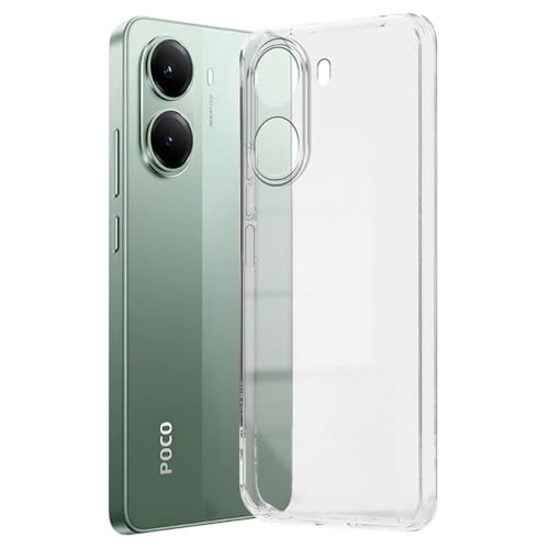 Image of Amazon Brand-Solimo Mobile Cover for Poco X7 Pro 5G (Soft & Shockproof Back Case with inbuilt Cushioned Edges), Clear