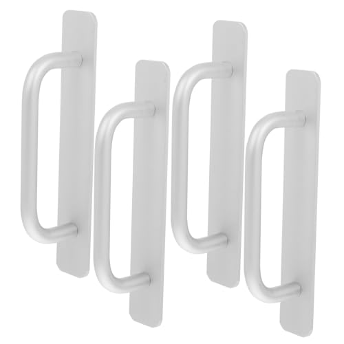 LIFKOME 4 piezas Tiradores Autoadhesivos de Aluminio Mango sin Perforaciones para Puertas Corredizas y Ventanas Tirador para Armarios y Puertas de Balcón Diseño Moderno y Seguro