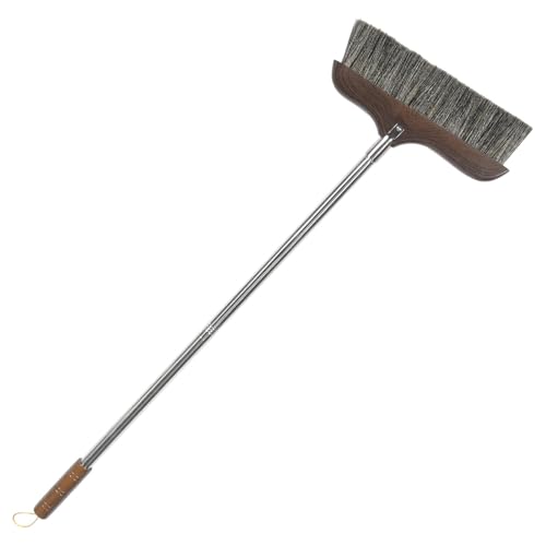 LOLIPPYY 屋内外対応イノシシ毛ブラシ長柄ほうき 軽量耐久製 掃除用具 ペット毛や細かなゴミ除去に 家 キッチン ガレージ用