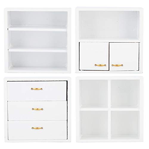 Keenso 1:12 Mini Wood Cabinet Furniture Living Room Bedroom Cabinet