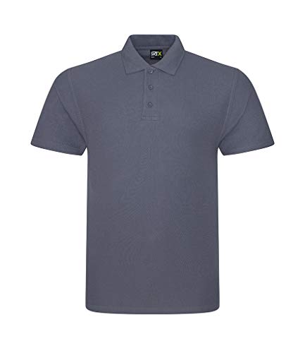 Image of Mens Classic Polo Shirt Short Sleeve Plain Tee Top Casual Work Sports Tough for Gardening and Building Workwear Great Christmas Birthday Gift for Any Builder, Electrician (Solid Grey, 5XL)