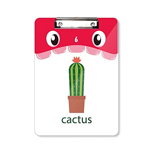 Bloc-notes A4 cactus et plantes grasses avec dossier à tête plate pour organisation de bureau