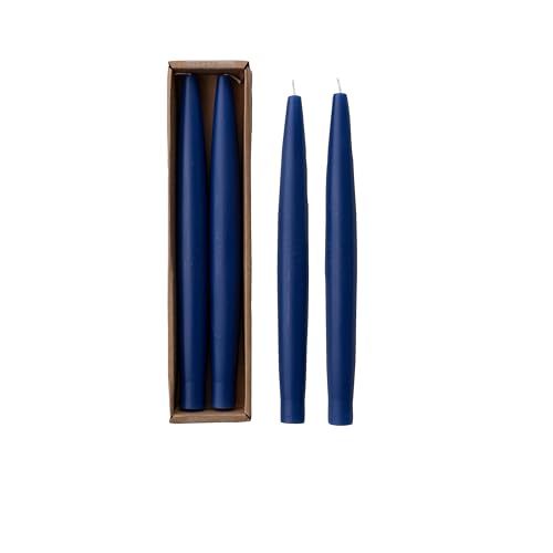 Bougies coniques bleu marine Creative Co-Op non parfumées pour décoration de table de salon Lot de 2