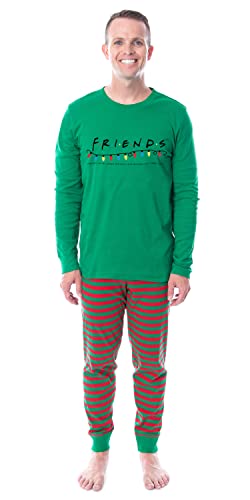 INTIMO Friends The TV Show Series Christmas Lights Logo Tight Fit Holiday Matching Family Pajamas2