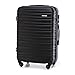 WITTCHEN Reisekoffer Rollkoffer Trolley Mittlerer Koffer Reisekoffer Hartschale aus ABS Mittelgroßkoffer mit 4 Spinner-Rollen Zahlenschloss Groove Line Größe M schwarz Lufthansa/Eurowings/Ryanair
