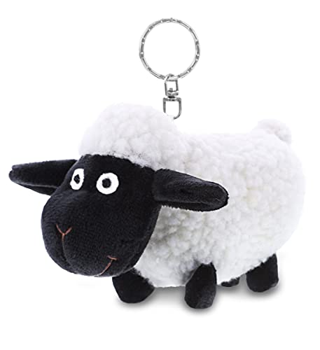 DolliBu Sheep Plush Stuffed Animal Keychain - Soft Farm Animal Sheep Charm with Silver Keyring, Decorative Purse, Wallet, or Backpack Keychain Accessory, Cute Bag Charm for Kids, Adults - 4 Inches