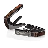 タリア カポ Thalia Capos Exotic Shell Series/WHISKY ANGEL WING カポタスト ギター 12インチフレッドパッド付属 (Black Chrome/WHISKY ANGEL WING)