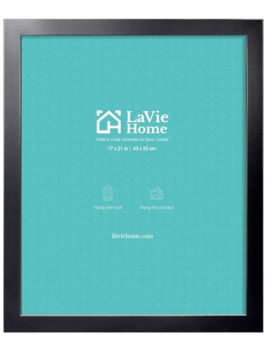 LaVie Home 17 x 21 Picture Frame 21x17 Poster Frame with High Definition Plexiglass Horizontal or Vertical Wall Gallery 17 x 21 Poster Frames Suitable for Photos Artworks Posters Puzzle Black 1pc
