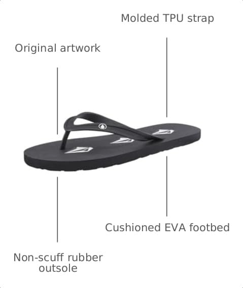 Image of Volcom Men's Volcomotion Flip Flop Sandals - Comfort Foam, Water-friendly Thong Sandal