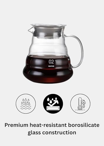 Image of DOPPIO Glass Coffee Server 600ml for Pour over and Drip Coffee Maker - Premium Borosilicate Carafe with Heat Resistant Design