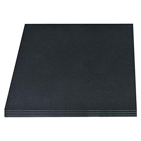 Cepewa Schieferplatte 4er Set │Steinplatte quadratisch 30 x 30 cm │Untersetzer zu Tischdekoration (4er Set Schieferplatte quadratisch) Cover
