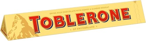 Toblerone Milk Chocolate Bar Multipack, Swiss Chocolate with Honey and Almond Nougat, 20 x 100 g Bar Per Box (1 Box Total)