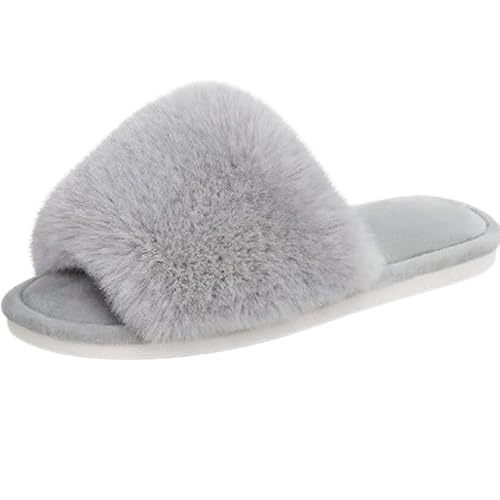 M2C, Women’s Fluffy Fur Slippers Ultra Soft Plush Indoor Slides-image-33