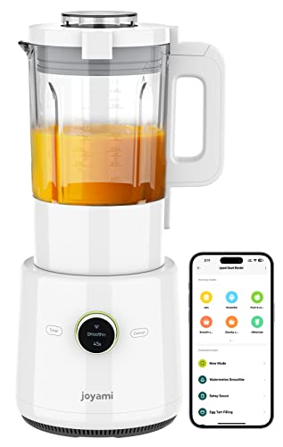 JOYAMI Smart Countertop Blender for Hot & Cold Drinks with 9-Speed, Self-Cleaning, Keep Warm, Ideal for Smoothies, Shakes, Puree, Ice and Frozen Fruit, 56 oz Capacity, 1000W, White