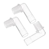 Toyvian 3個 水槽用エルボ管継手 軽量耐久水族館ホース接続具 排水およびエアーチューブ延長対応