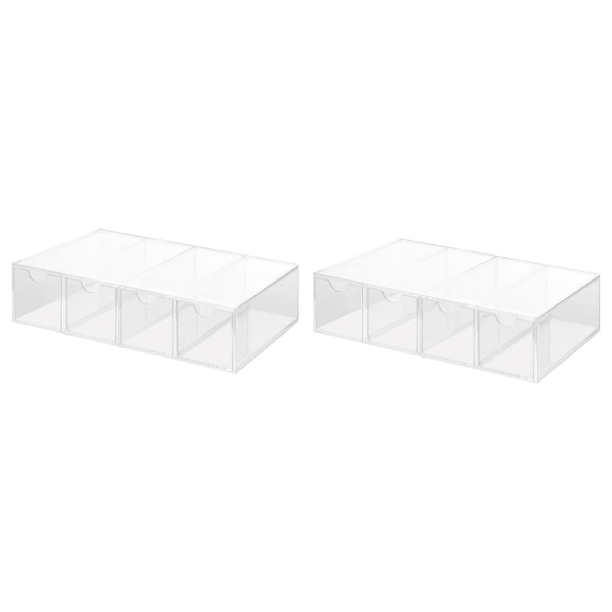 Toyvian Estuche Organizador de PS Transparente 2 Piezas para Gafas de Sol 4 Capas Diseño Simple y Resistente para Exhibición en Mostrador o Tienda