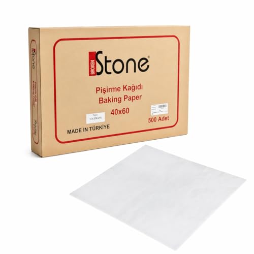 Tepsi; Broken Stone Yağlı Pişirme Kağıdı 40x60 cm, 500 Adet | Yapışmaz Fırın Kağıdı, Gıda Temasına Uygun, Endüstriyel & Ev Kullanımı için (Fırın, Cafe, Pastane)