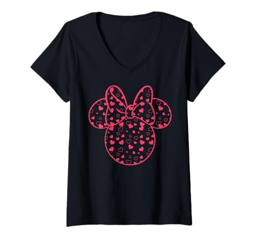 T-shirt Disney Minnie femme col V confortable qui ne se déforme pas au lavage