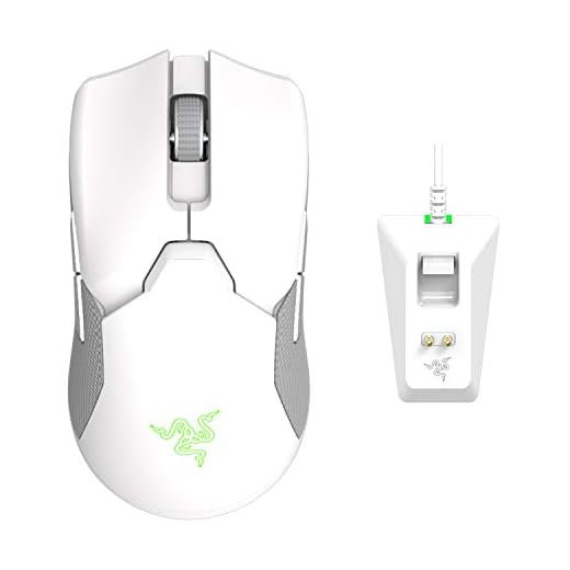 Razer Viper Ultimate Mouse para jogos sem fio leve e base de carregamento RGB: Tecnologia sem fio de hipervelocidade - Sensor óptico de 20K DPI - 74g leve - bateria de 70 horas - Mercury White