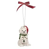 Spode Christmas Tree Dog Ornament, Festive Tree Decoration for Holiday Celebrations with Ribbon Bow for Hanging, Adorable Cute Puppy Seasonal Accent & Classic Home Holiday Décor