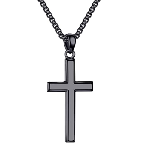 Ursteel Cross Necklace for Men, 925 Sterling Silver Cross Pendant