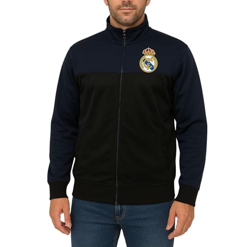 Icon Sports Officially Licensed Mens Real Madrid Soccer Track Jacket – Full Zip Active Top – Lightweight Football Club Team Apparel, Medium