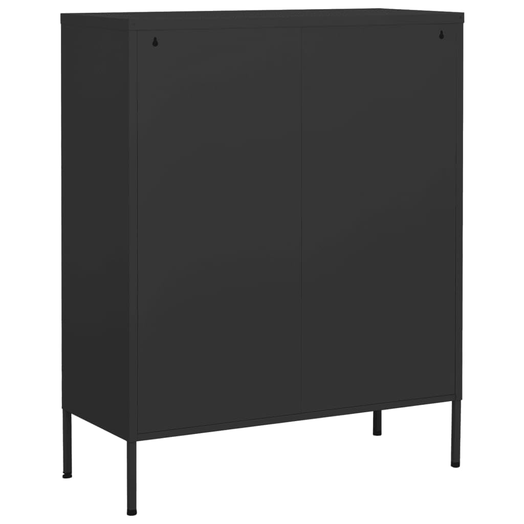 vidaXL Lagerschrank Sideboard Kommode Anrichte Stahlschrank Schrank Beistellschrank Mehrzweckschrank Bücherschrank Standschrank Anthrazit 80x35x101,5cm Stahl