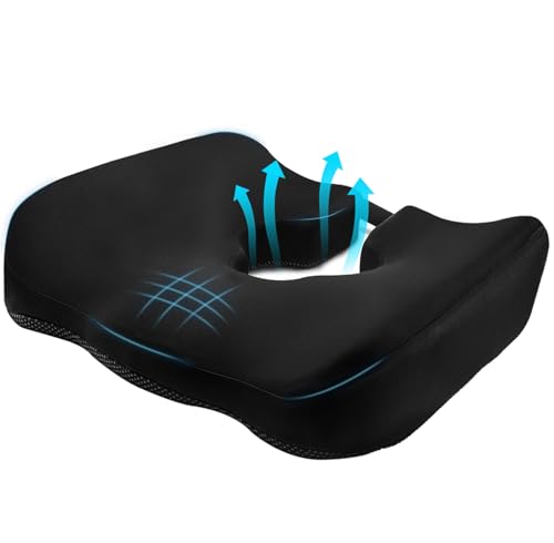 Adjustable Wheelchair Cushions for Tailbone Pain Relief Cushion, Pressure Relief Wheelchair Cushion, Donut Pillow for Hemorrhoids, Bedsores, Prostate, Tail Vertebrae，Sedentary Wheelchair (Black)