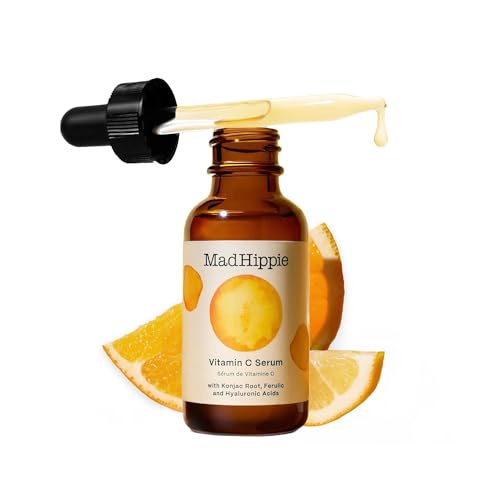 Mad Hippie Vitamin C Serum for Face – C + E + Ferulic Acid, Hyaluronic Acid, Stable Low-Irritation Formula, Brightening, 1.02 fl oz