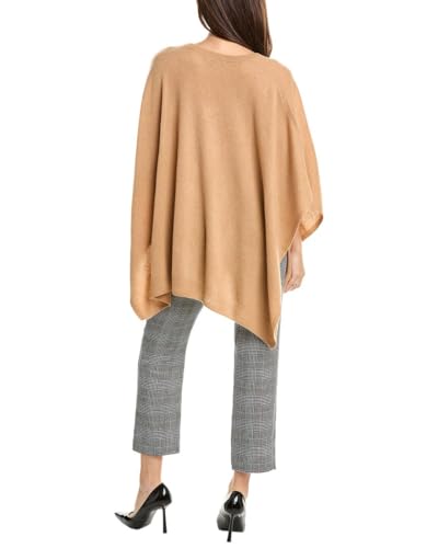 V-Neck Cashmere Poncho, Brown2