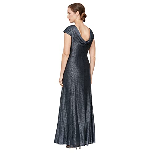Image of Alex Evenings Women's Long Cowl Neckline Mother of The Bride Dress, Formal Event Gown (Petite and Regular Sizes)