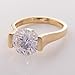 Dsnyu 14K Yellow Gold Rings, Eternity Wedding Bands for Women Solitaire with Round Moissanite 2ct Band Yellow Gold Fashion Trendy Size 7