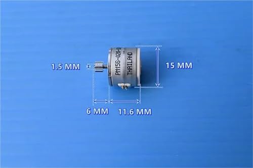 Micromoteur pas à pas biphasé 15mm 4 fils avec engrenage métallique fixe
