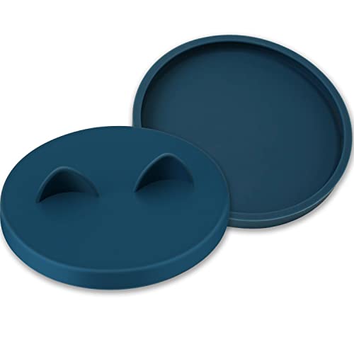 OHMO Tapas para Latas de Silicona Grandes para Mascotas, 2 Unidades (800g, Azul Oscuro), para Perros Gatos Latas de Comida, Cubiertas de Sin BPA Cover