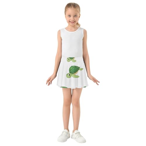 Cute Cartoon Sea Turtles Athletic Shorts Girls Skorts Skirts with Shorts Cool Pink Girl Skort 3t3