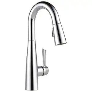 Delta Faucet 9913-DST Essa Single Handle Bar/Prep Faucet with Magnatite Docking and Touch-Clean Spray Head, Chrome