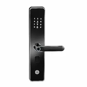 YDME 100 NxT, Smart Door Lock with Biometric, Pincode, RFID Card & Mechanical Keys, Color- Black, for Home & Office