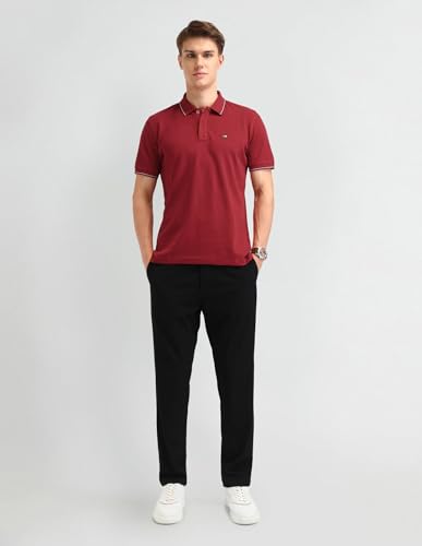 Image of Arrow Sport Men Regular fit Cotton Solid Short Sleeves Polo Shirt
