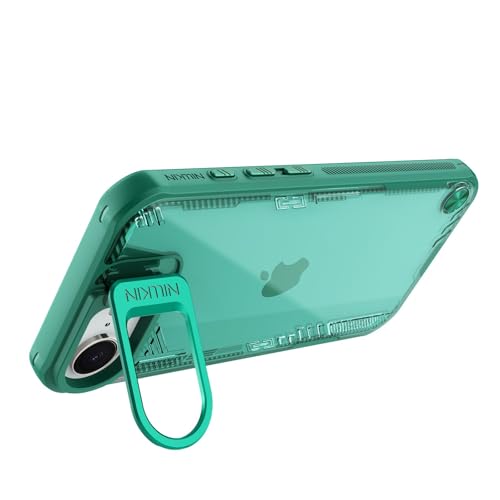 Image of Nillkin Case for Apple iPhone 16E / 17E (6.1 inch Inch) Iceblade Prop Case with Corner Air Bag + Aluminium Hollow Version Protect Stand Scratch & dust Proof Green