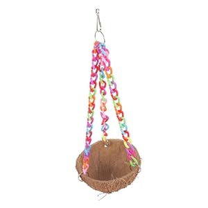 Coconut Shell Nest Toy Bird Cage Decor Outdoor Bird Swing Delicate Bird House Hanging Parrot House Sleeping Nest Outdoor Bird House Outside Birds House The Chain Long Tail
