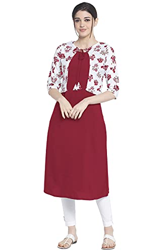 Image of Women's Crepe A-Line Kurta, Orange