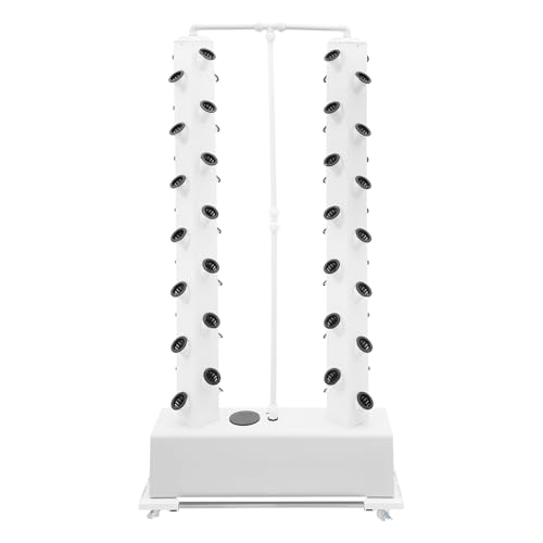 Hydroponic Growing Tower Kit with 56 Holes and Wheels