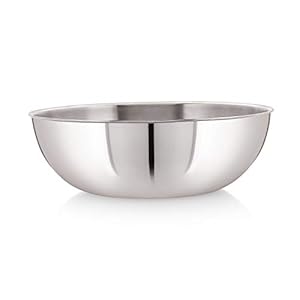 Meera Exclusive Triply Stainless Steel Tasla Cum Kadhai Without Handle, 3.2 Litre, Silver (26 cm), (Induction and Gas Stove Compatible)