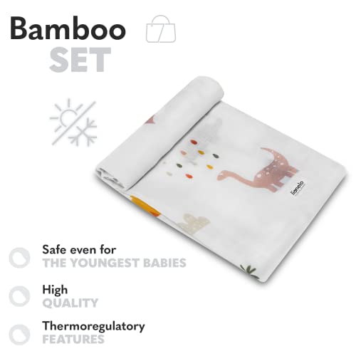lionelo Bamboo Set 3 Swaddles Muslin Newborn Blankets 100% Natural Bamboo Cotton Size 70x70cm Pleasant to the touch - Image 4